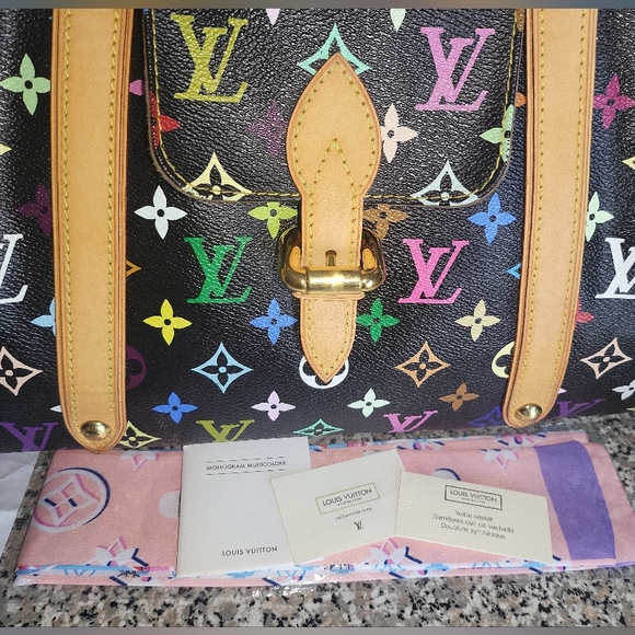 🔥SOLD🔥LOUIS🌻VUITTON Aurelia MURAKAMI Black Multicolored Bag 💞RARE💞 - Picture 5 of 17
